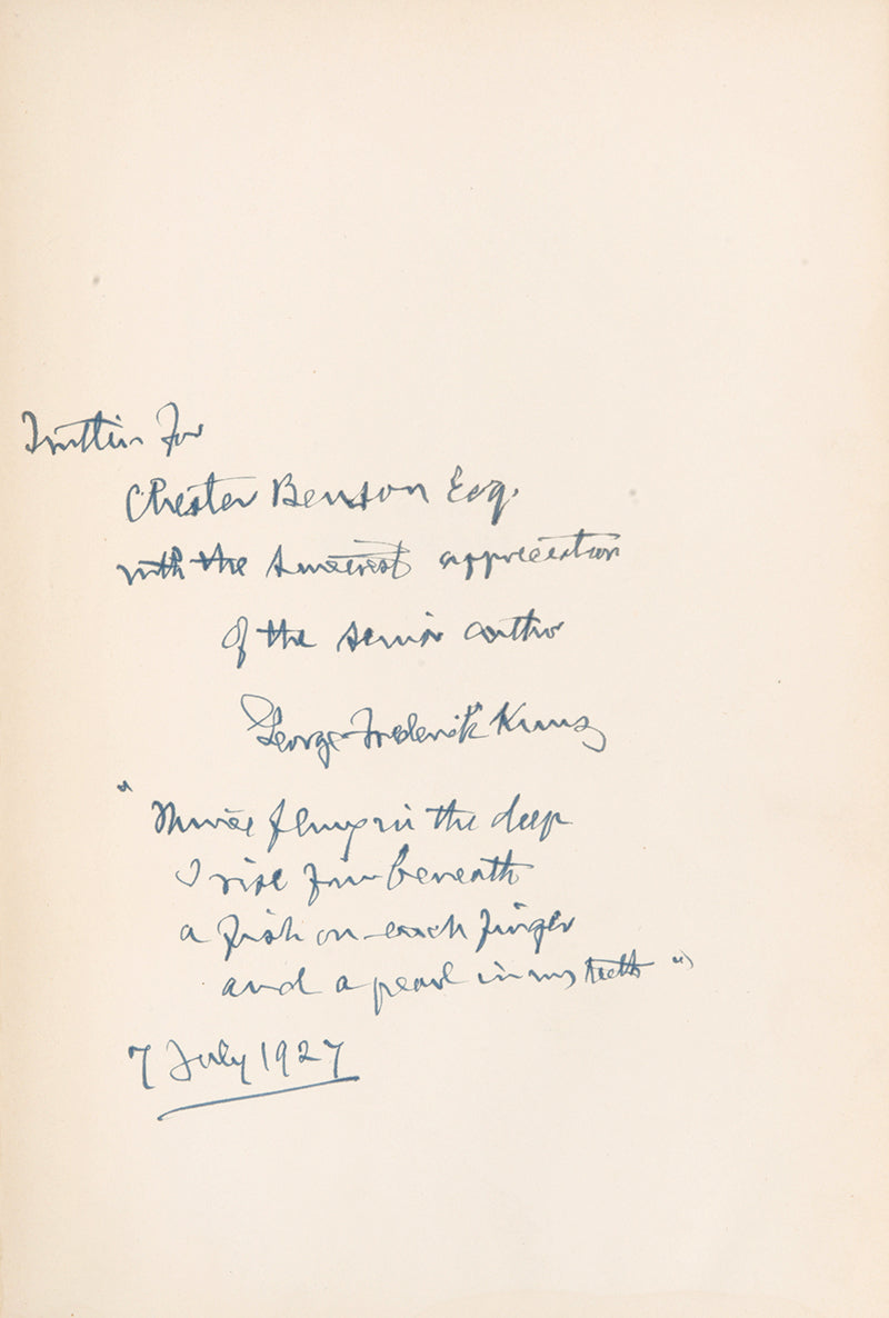 First edition of The Book of the Pearl by George Frederick Kunz, inscribed by the author.