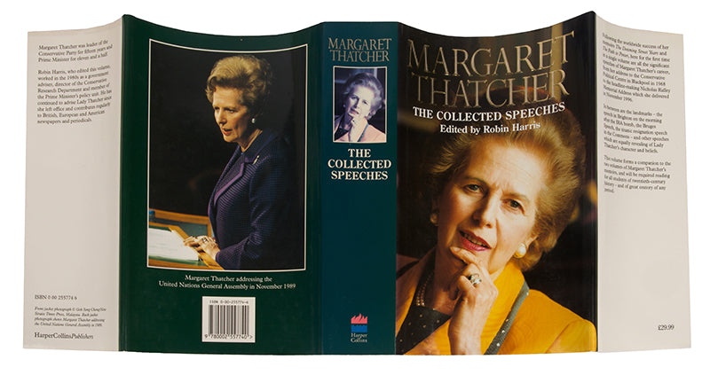 The Collected Speeches, a first edition signed by the Iron Lady, Margaret Thatcher, 1997, former Prime Minister of the United Kingdom, with photographic dust-jacket