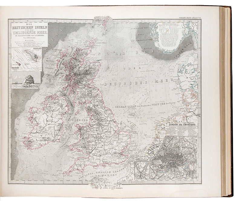 Smart copy of this important Handatlas by Adolf Stieler, the leading German atlas of its day.