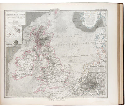Smart copy of this important Handatlas by Adolf Stieler, the leading German atlas of its day.