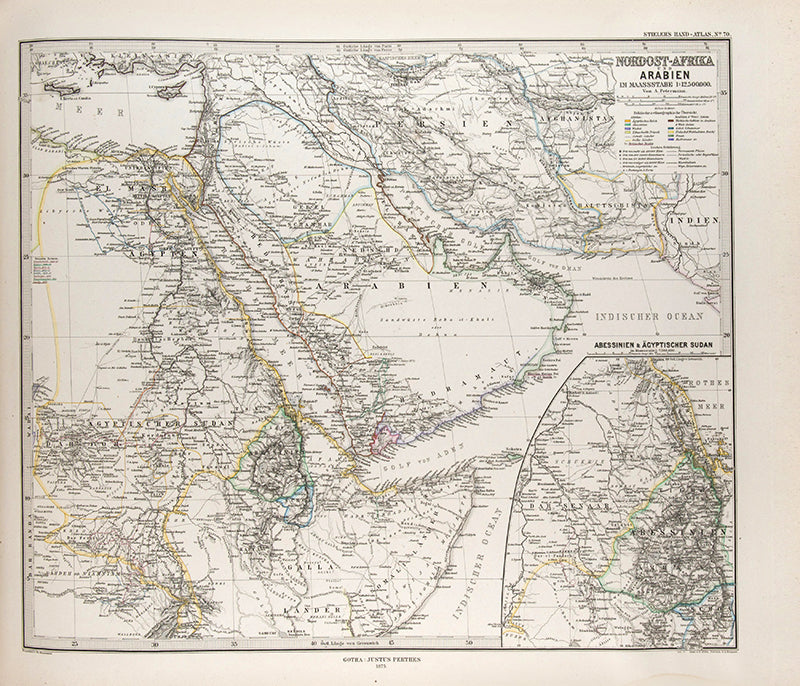 Smart copy of this important Handatlas by Adolf Stieler, the leading German atlas of its day.