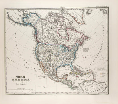 Smart copy of this important Handatlas by Adolf Stieler, the leading German atlas of its day.