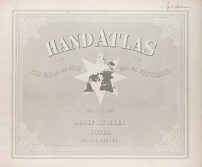 Smart copy of this important Handatlas by Adolf Stieler, the leading German atlas of its day.