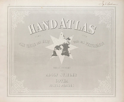 Smart copy of this important Handatlas by Adolf Stieler, the leading German atlas of its day.