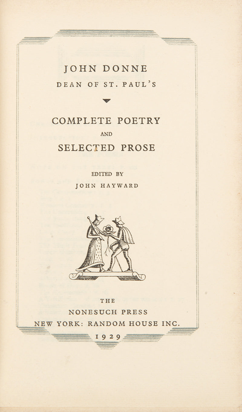 Nonesuch Press limited edition of Complete Poetry and Selected Prose by John Donne.