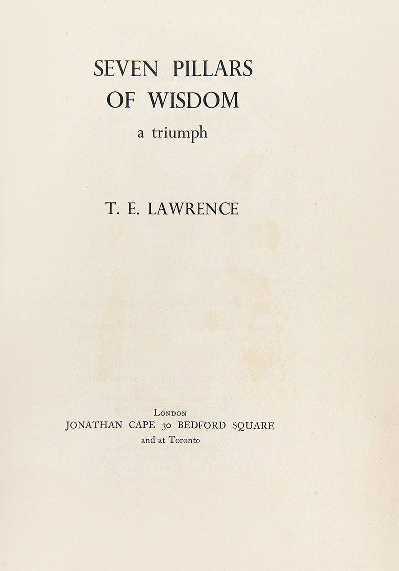 T. E. Lawrence, Seven Pillars of Wisdom, subtitled 'A triumph', its climax is the Arab liberation of Damascus, a victory that successfully concludes a gruelling campaign