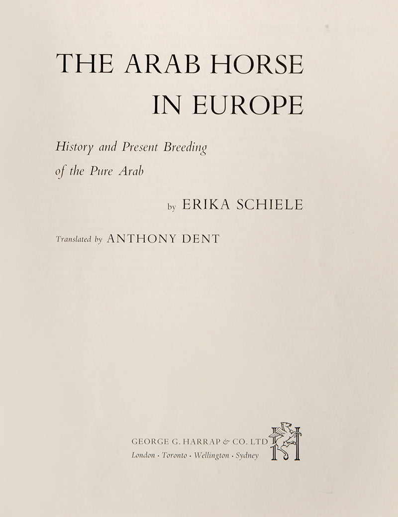 First English edition of The Arab Horse in Europe by Erika Schiele, with a signed letter regarding the breeding of Polish Arab horses.