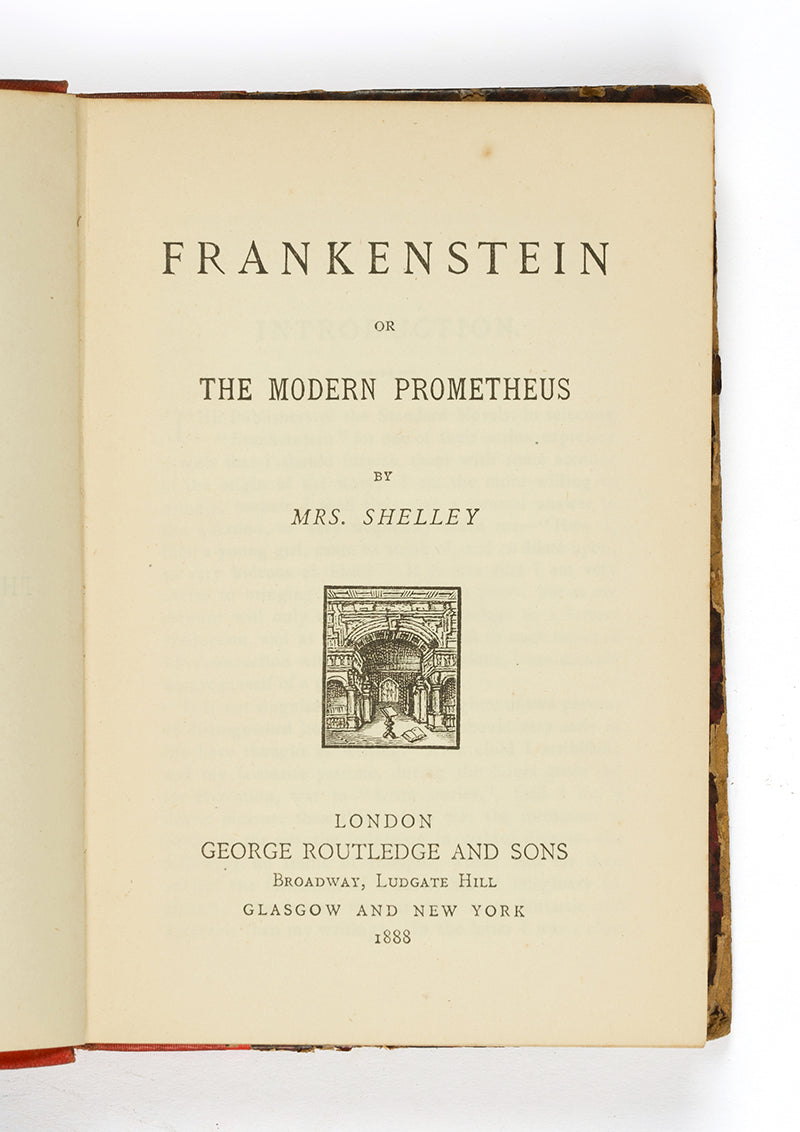 A scarce late 19th century Routledge pocket edition of Mary Shelley's seminal Gothic masterpiece, first published in this format and binding in 1883.