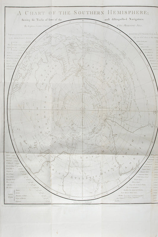 First edition of Cook's A Voyage towards the South Pole, the first to cross the Antarctic Circle, in the rare original boards and the maps and plates uncut.