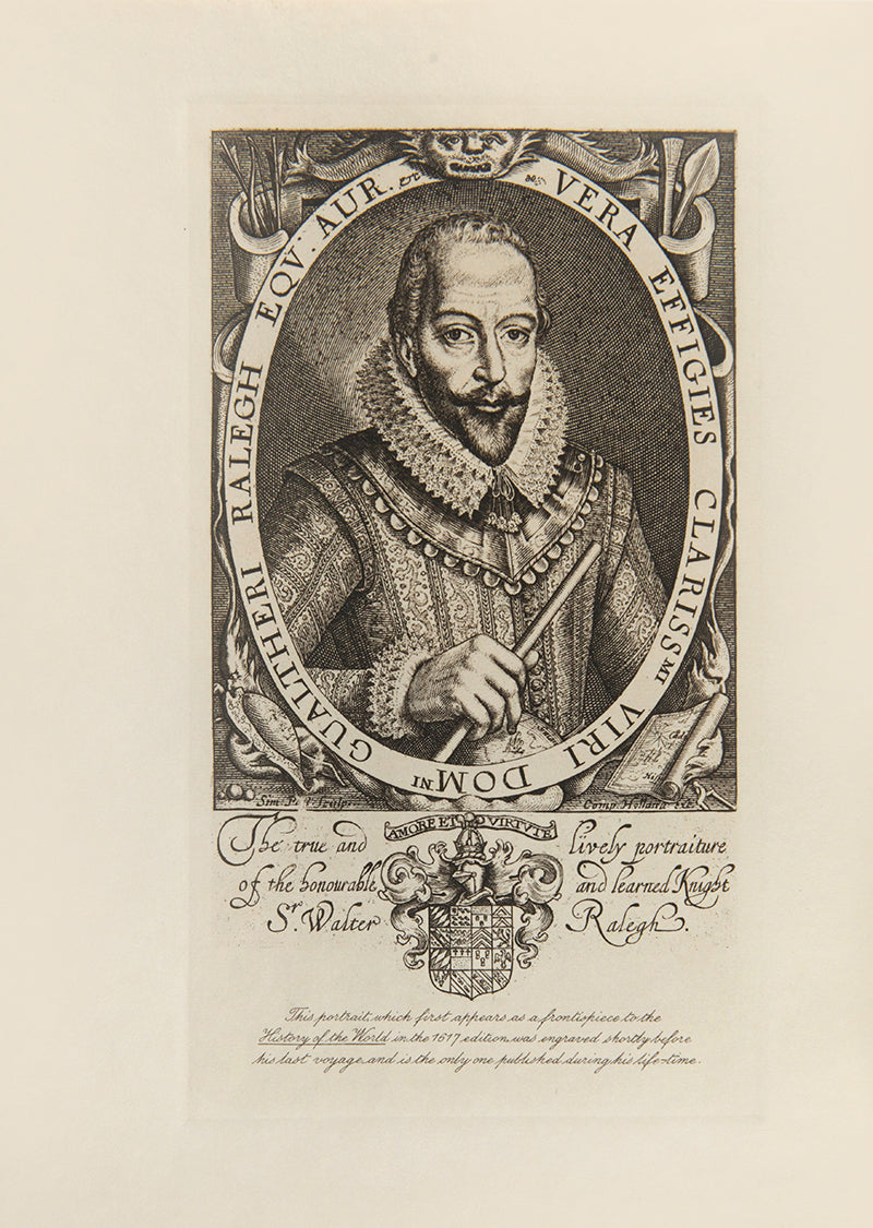 Beatifully printed Argonaut Press edition of Ralegh's Last Voyage, a collection of translations and reprinted tracts piecing together Sir Walter Raleigh's last voyage to Venezuela.