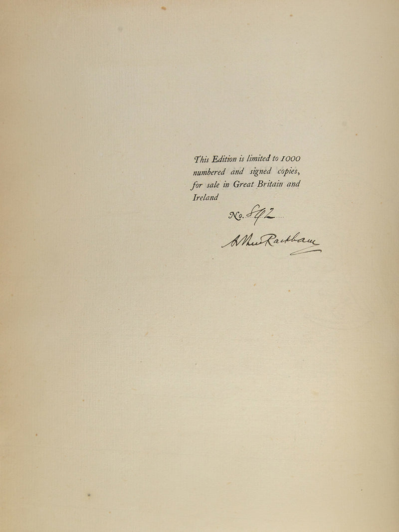 The first Arthur Rackham deluxe edition of this publication of Shakespeare's A Midsummer Night's Dream published in London in 1908, colour illustrated