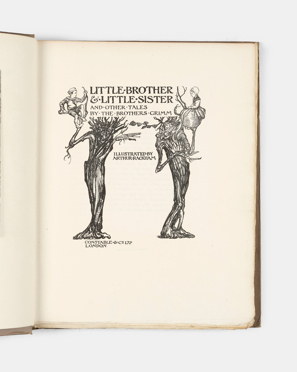 A limited edition of Little Brother & Little Sister and other Tales by The Brothers Grimm, signed by artist Arthur Rackham, with the loose  plate not in trade edition