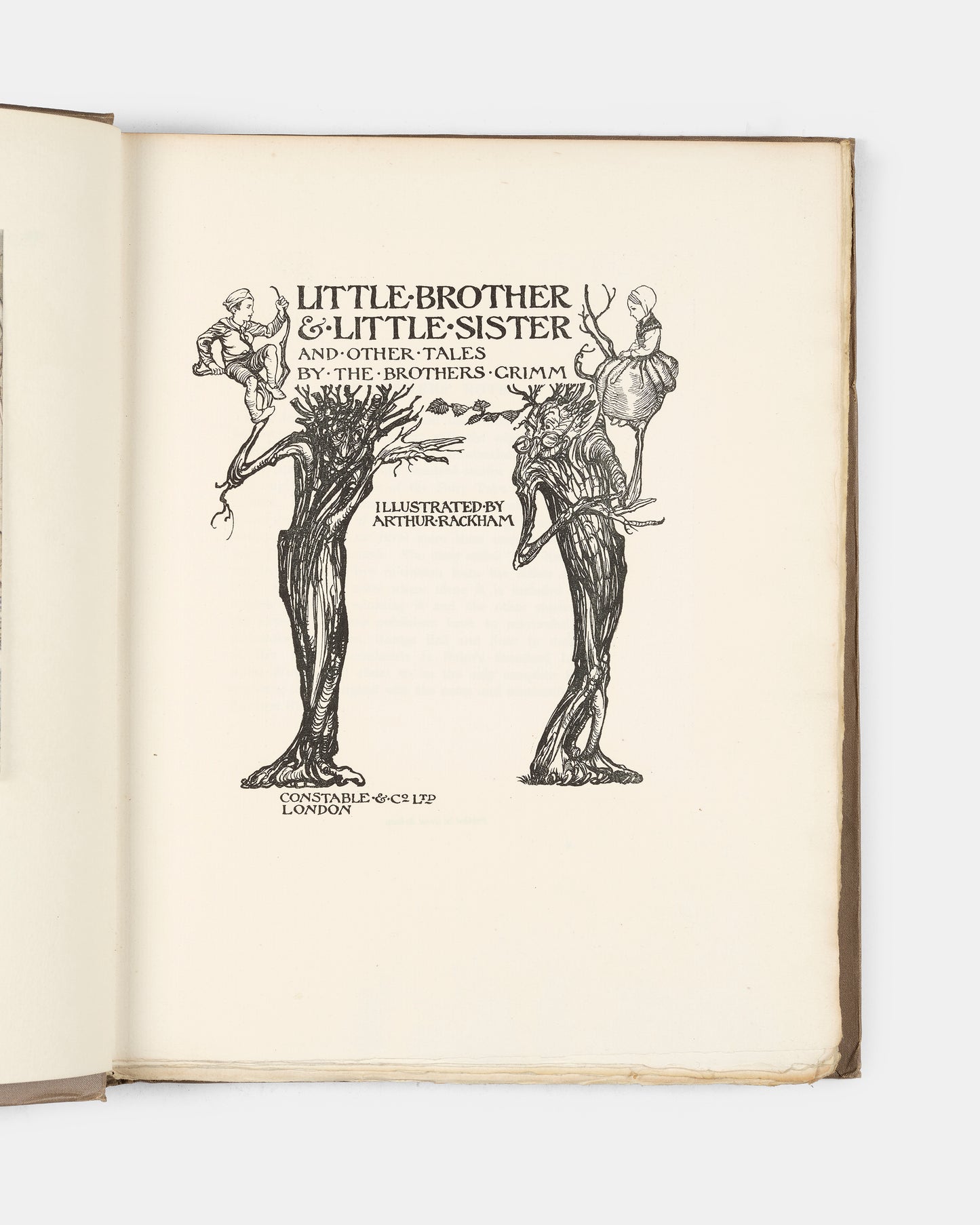 A limited edition of Little Brother & Little Sister and other Tales by The Brothers Grimm, signed by artist Arthur Rackham, with the loose  plate not in trade edition