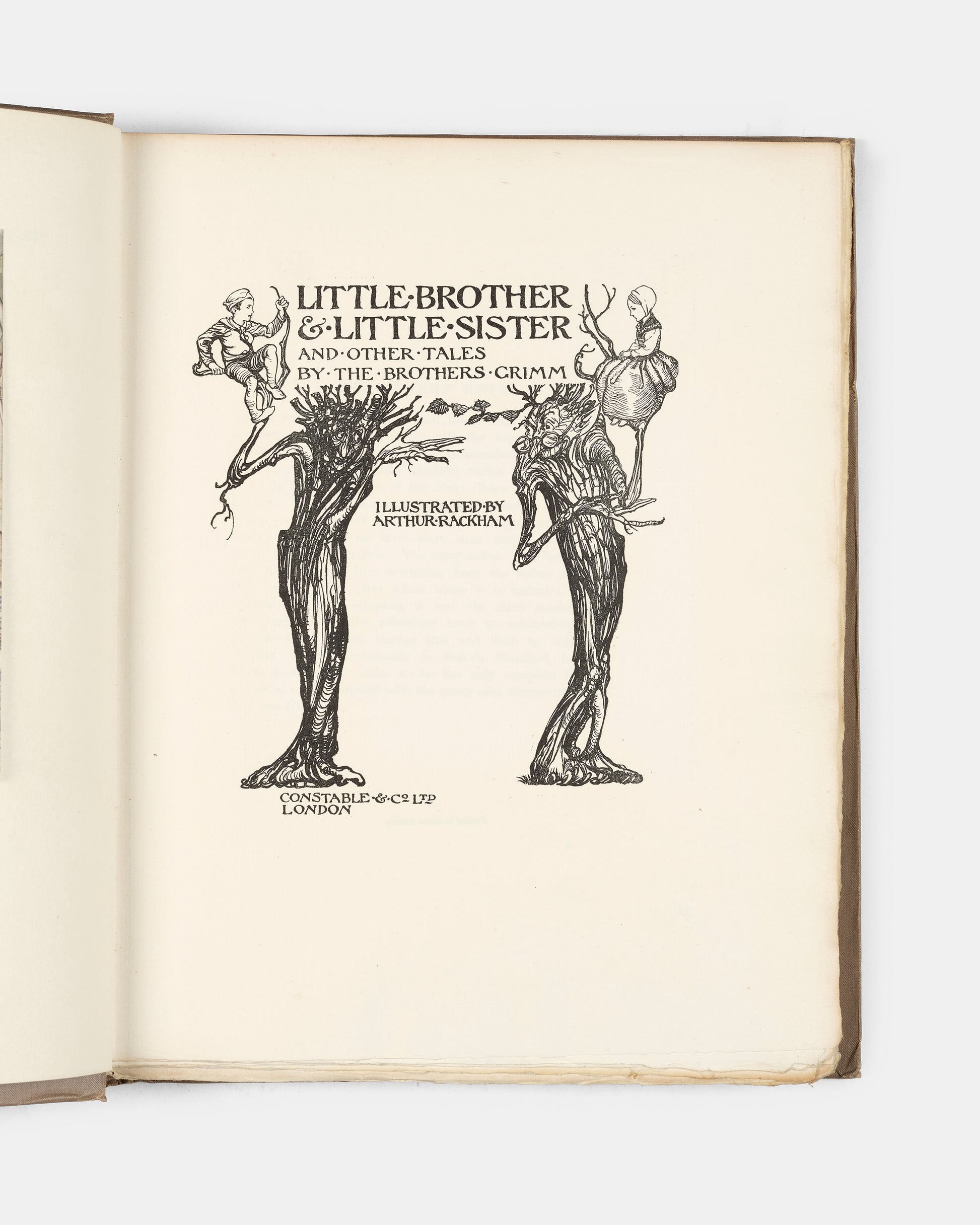 A limited edition of Little Brother & Little Sister and other Tales by The Brothers Grimm, signed by artist Arthur Rackham, with the loose  plate not in trade edition