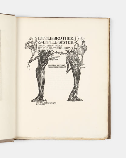 A limited edition of Little Brother & Little Sister and other Tales by The Brothers Grimm, signed by artist Arthur Rackham, with the loose  plate not in trade edition