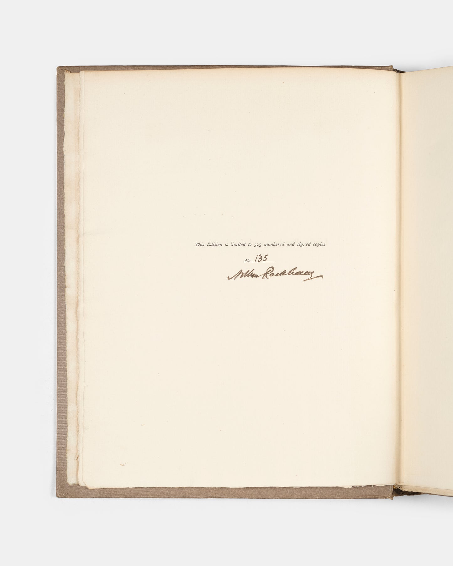 A limited edition of Little Brother & Little Sister and other Tales by The Brothers Grimm, signed by artist Arthur Rackham, with the loose  plate not in trade edition