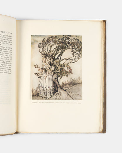 A limited edition of Little Brother & Little Sister and other Tales by The Brothers Grimm, signed by artist Arthur Rackham, with the loose  plate not in trade edition