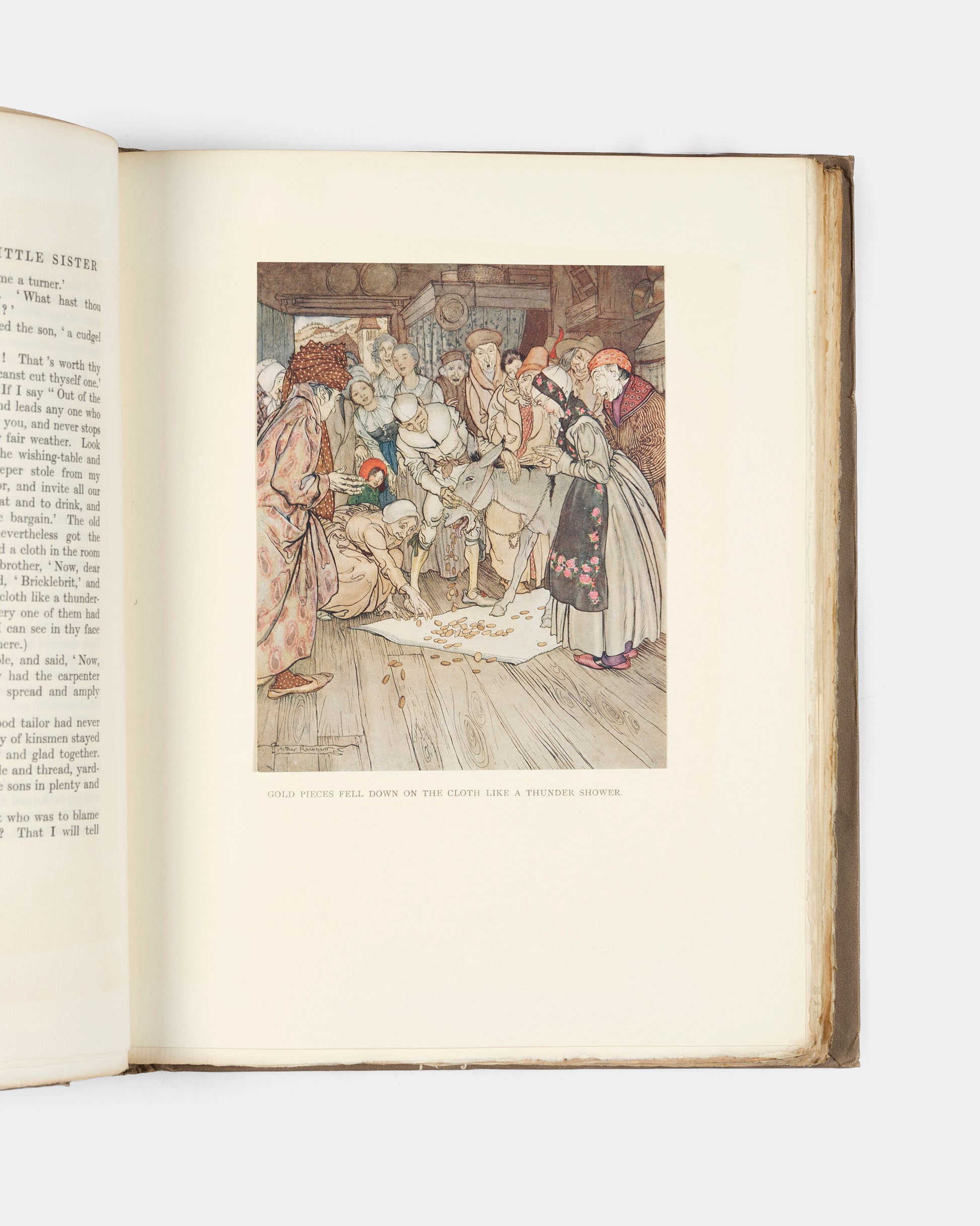 A limited edition of Little Brother & Little Sister and other Tales by The Brothers Grimm, signed by artist Arthur Rackham, with the loose  plate not in trade edition