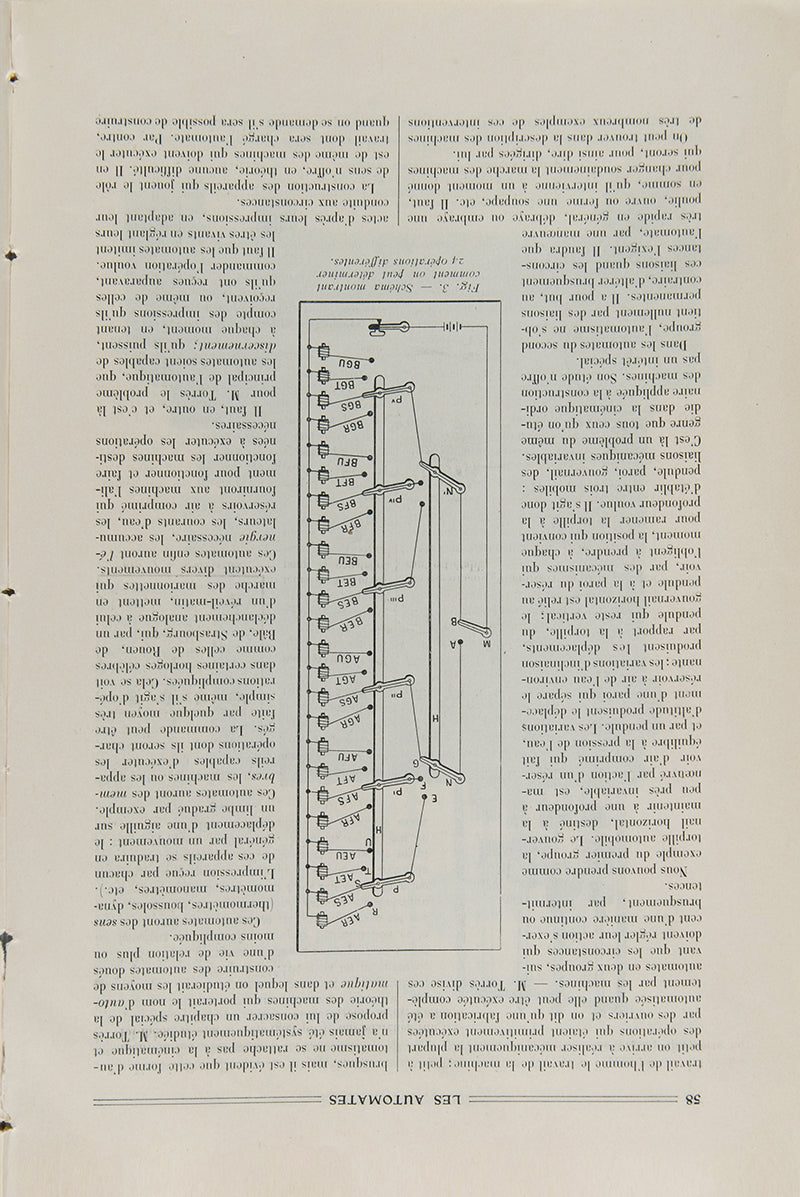 The rare first account of Leonardo Torres y Quevedo's automatic chess player (El Ajedrecista), published by Henri Vigneron in the French journal La Nature in 1914.