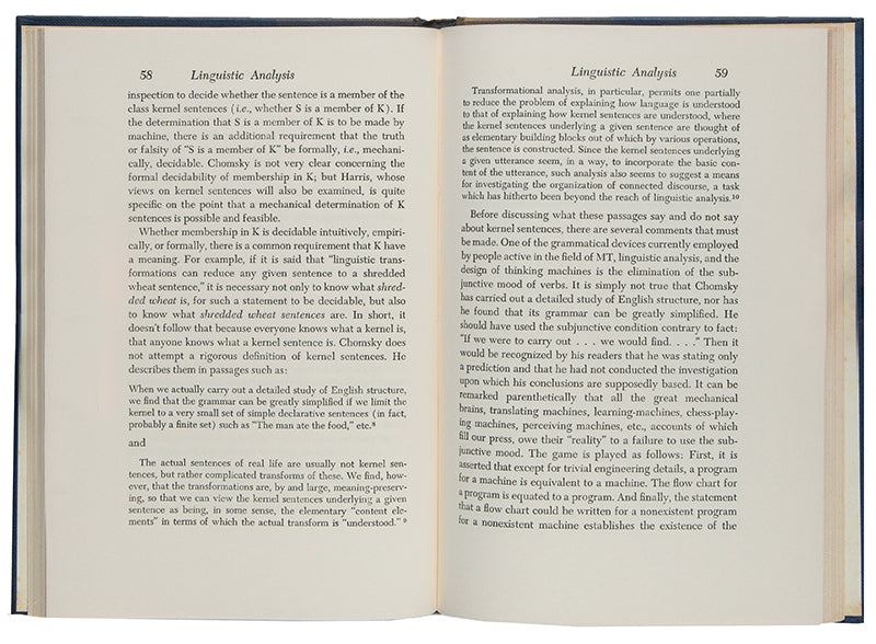 Inscribed presentation copy of Mortimer Taube's classic critique of artificial intelligence, Computers and Common Sense, published in 1961.