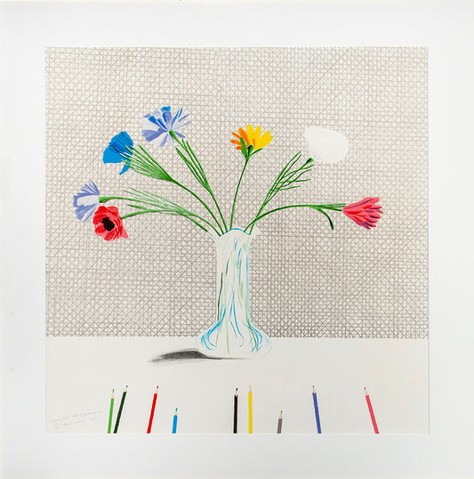 Coloured Flowers Made of Paper and Ink