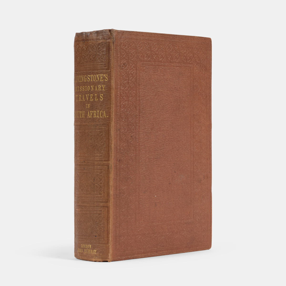 First edition of Missionary Travels and Researches in South Africa by David Livingstone, with the rare coloured frontispiece by West.