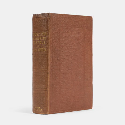 First edition of Missionary Travels and Researches in South Africa by David Livingstone, with the rare coloured frontispiece by West.