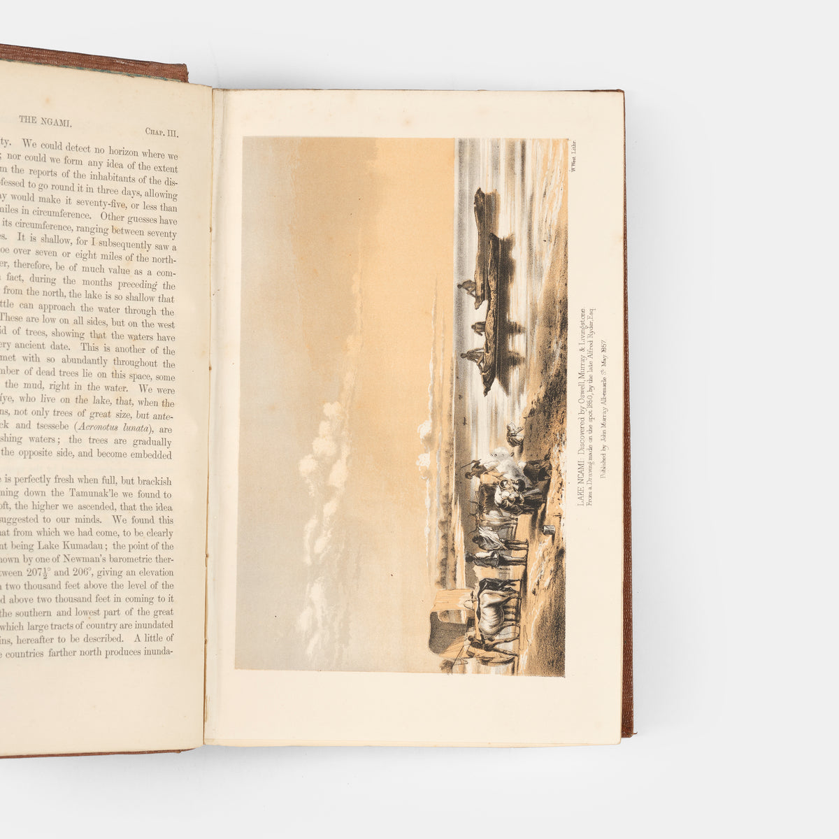First edition of Missionary Travels and Researches in South Africa by David Livingstone, with the rare coloured frontispiece by West.