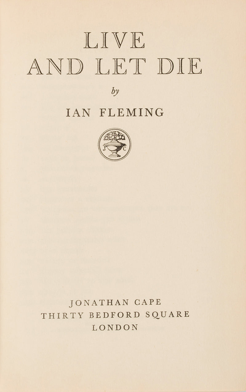 First edition, first state of Live and Let Die by Ian Fleming.