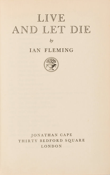 First edition, first state of Live and Let Die by Ian Fleming.