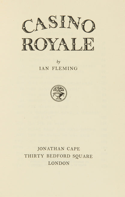First edition of Casino Royale by Ian Fleming, the first James Bond book.