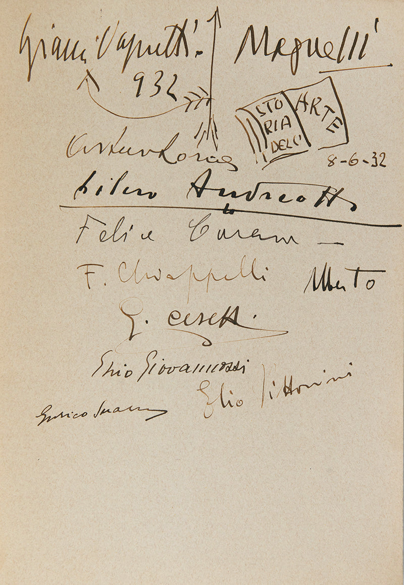 First edition of La Casa dei Doganieri by Eugenio Montale, inscribed by the author and signed by the contributing artists.