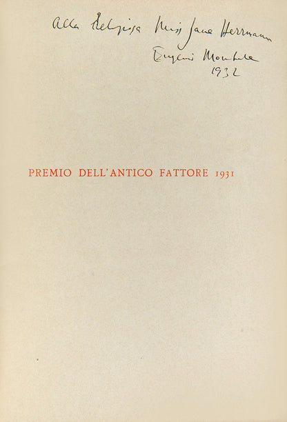 First edition of La Casa dei Doganieri by Eugenio Montale, inscribed by the author and signed by the contributing artists.