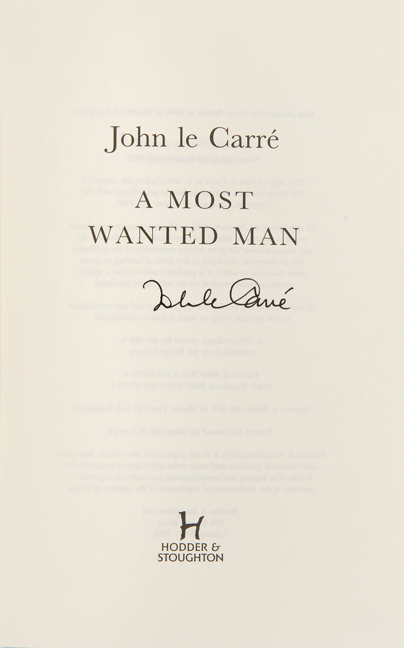 In, A Most Wanted Man by John Le Carre, a half-starved young Russian man in a long black overcoat is smuggled into Hamburg at dead of night, he has an improbable amount of cash secreted in a purse