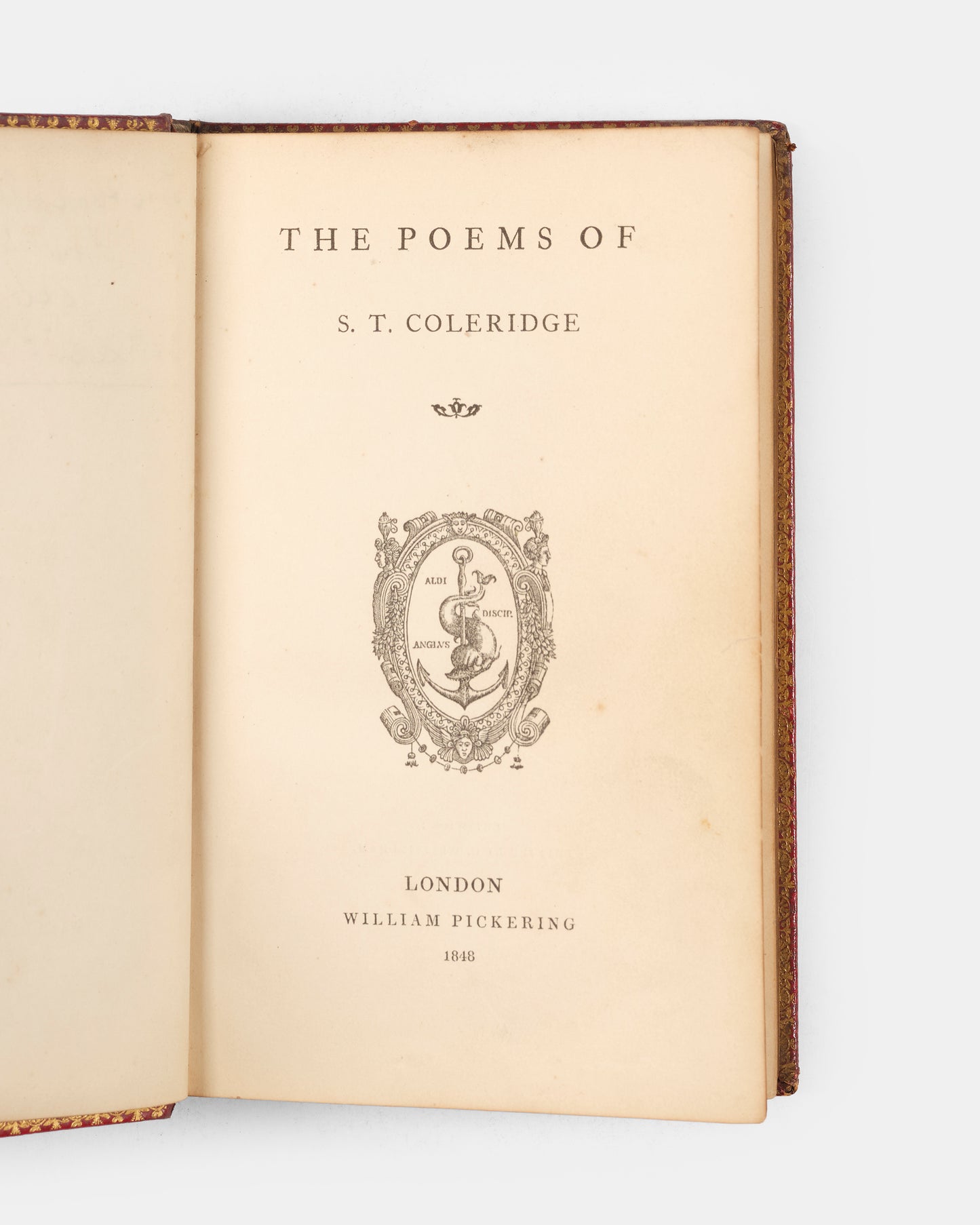 A charming example of The Poems of S.T. Coleridge, bound in contemporary red morocco gilt