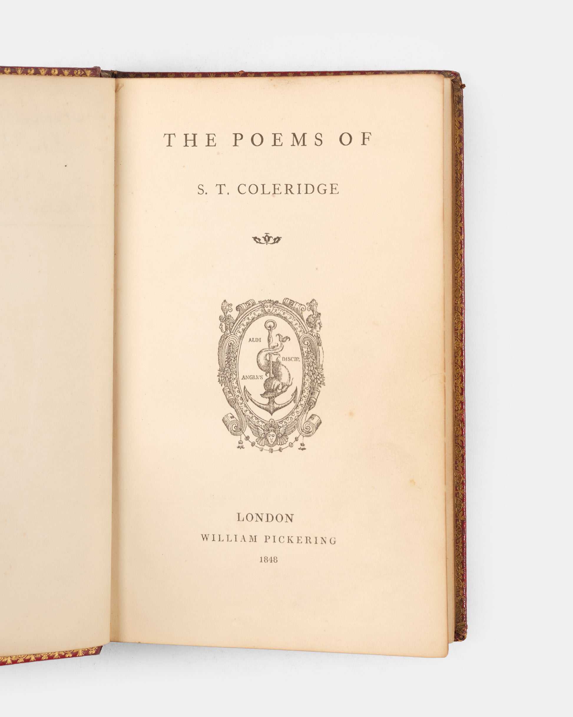 A charming example of The Poems of S.T. Coleridge, bound in contemporary red morocco gilt