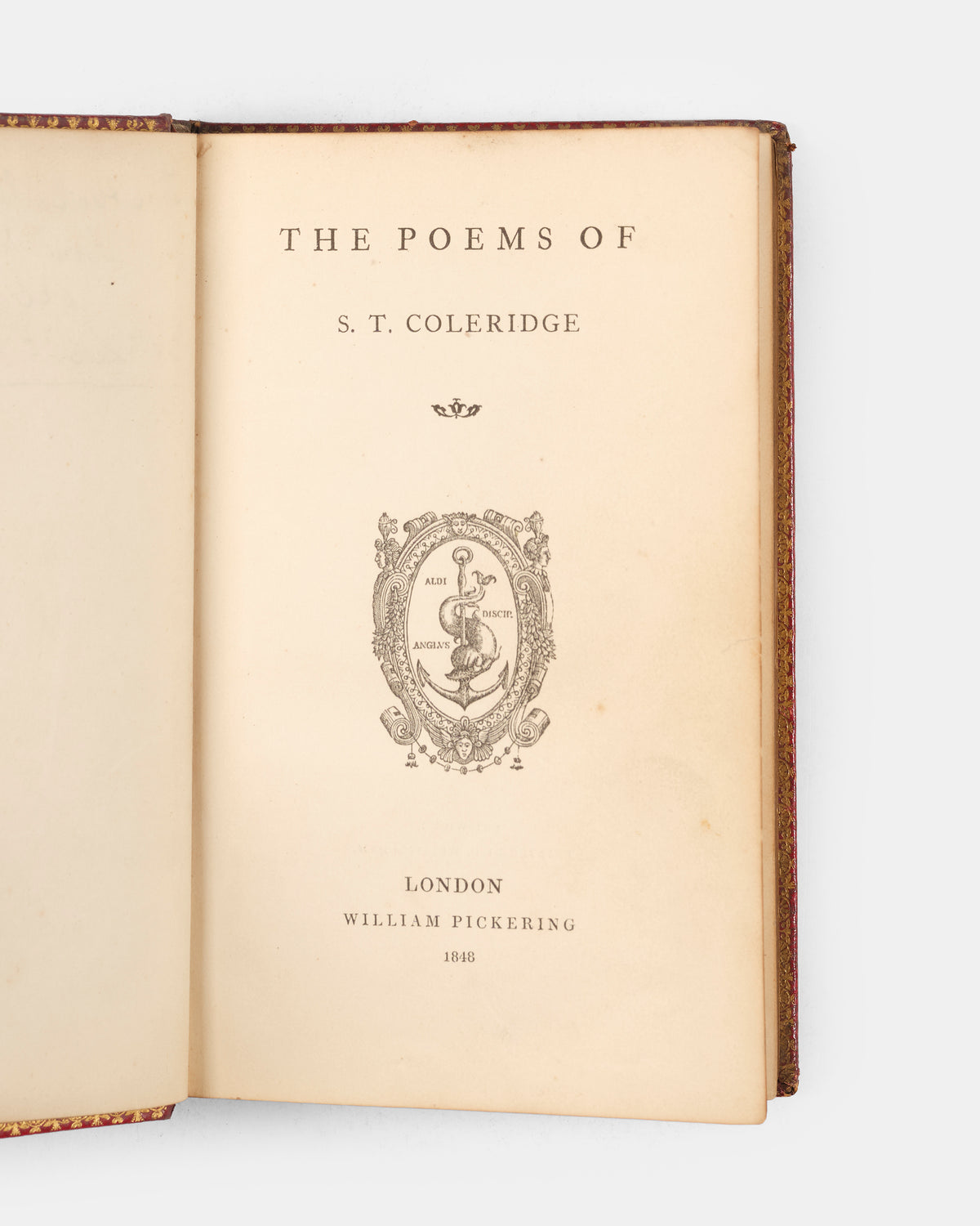 A charming example of The Poems of S.T. Coleridge, bound in contemporary red morocco gilt