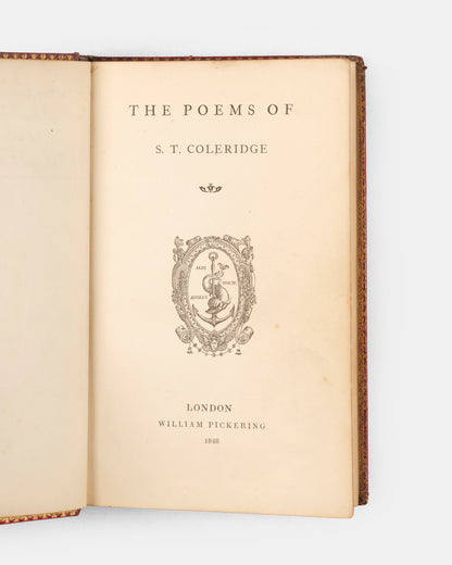 A charming example of The Poems of S.T. Coleridge, bound in contemporary red morocco gilt