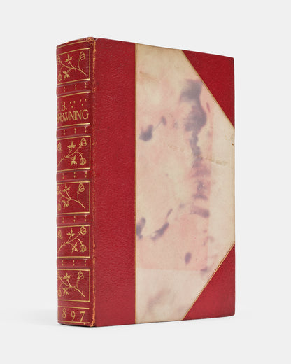 A copy of the first complete edition of Elizabeth Barrett Browning's poetry bound by Bickers & Son in 1897.