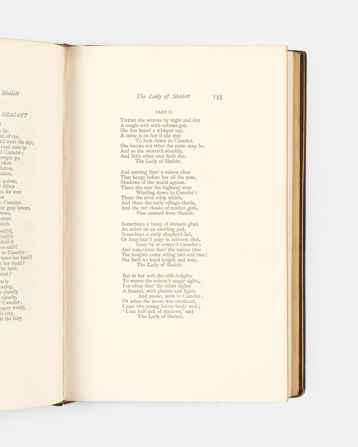 A fine edition of Lyrical Poems by Lord Tennyson bound in brown morocco in 1885.