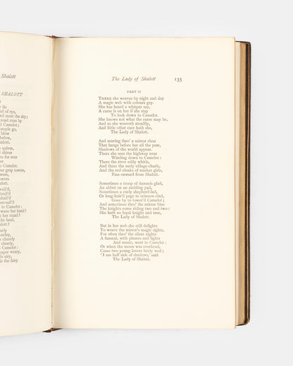 A fine edition of Lyrical Poems by Lord Tennyson bound in brown morocco in 1885.