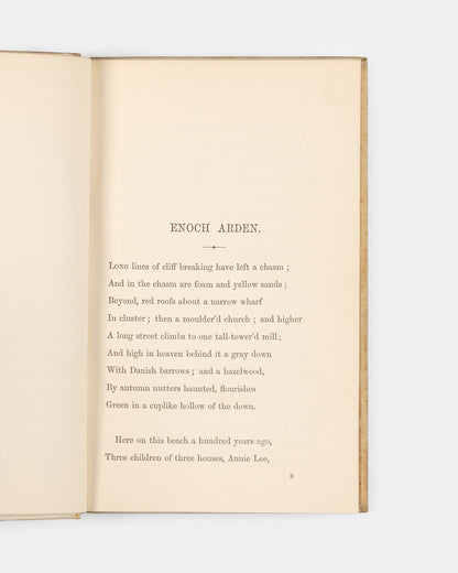 A lovely copy of the first edition of Alfred Tennyson's Enoch Arden beautifully bound in gilt-panelled vellum.