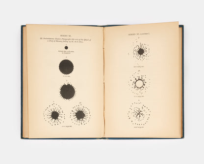 The rare first edition of The Splash of a Drop by physicist Arthur Worthington, a pioneer of high-speed photography. With the original thaumatrope for animating a droplet splashing.