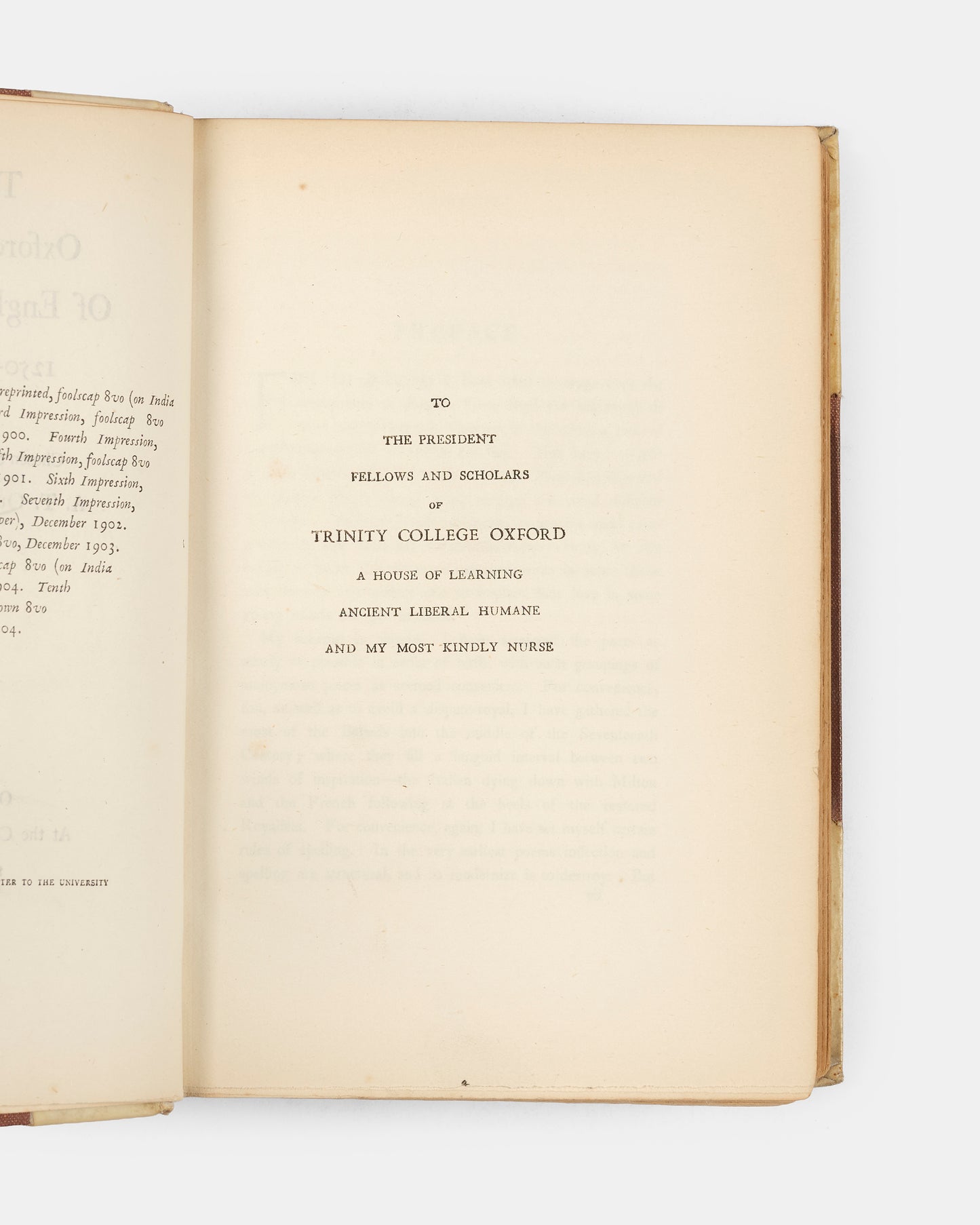 the tenth impression of an anthology of English poetry printed at the Clarendon Press in Oxford. 