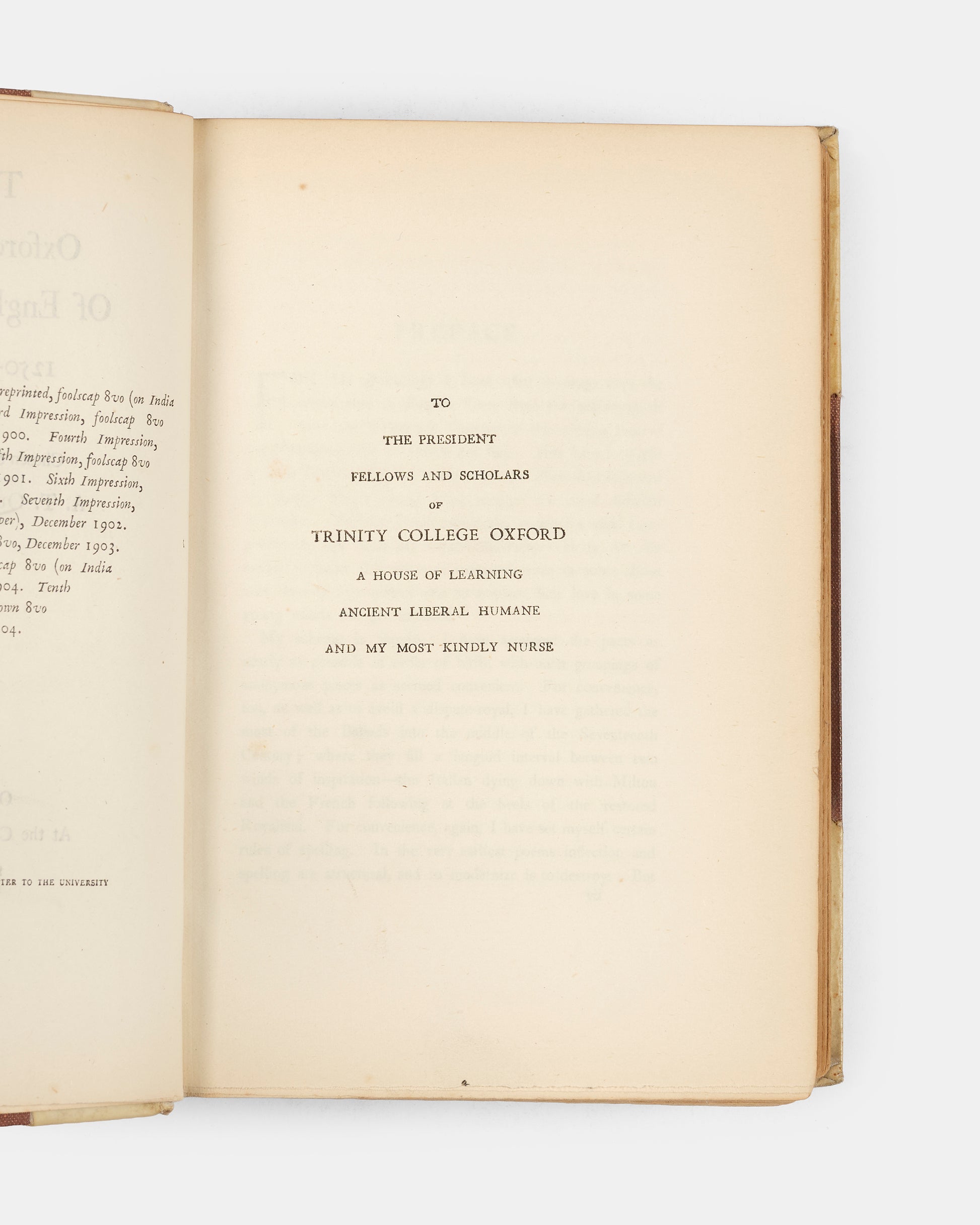 the tenth impression of an anthology of English poetry printed at the Clarendon Press in Oxford. 