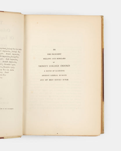 the tenth impression of an anthology of English poetry printed at the Clarendon Press in Oxford. 