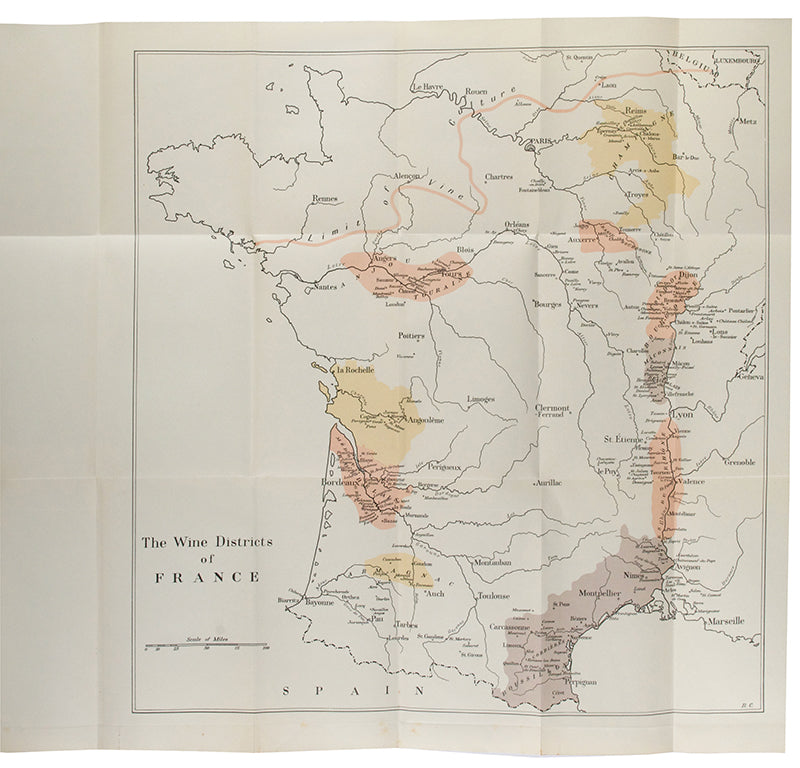 the memoir of Charles Berry's 1935 vineyard tour of France, containing a pull-out map of the regions at the rear. 
