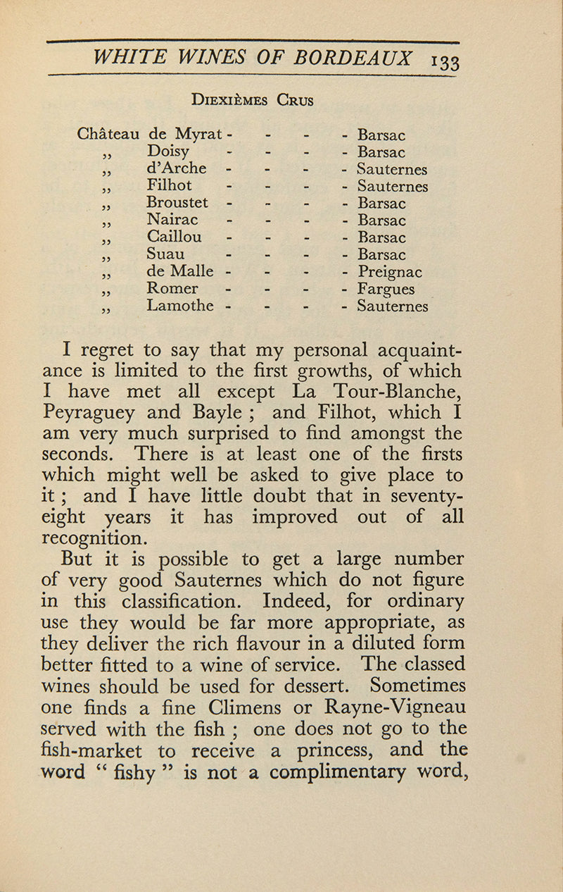 A lovely edition of Claret from Constable's Wine Library which explored white wine from Bordeaux in 1934.