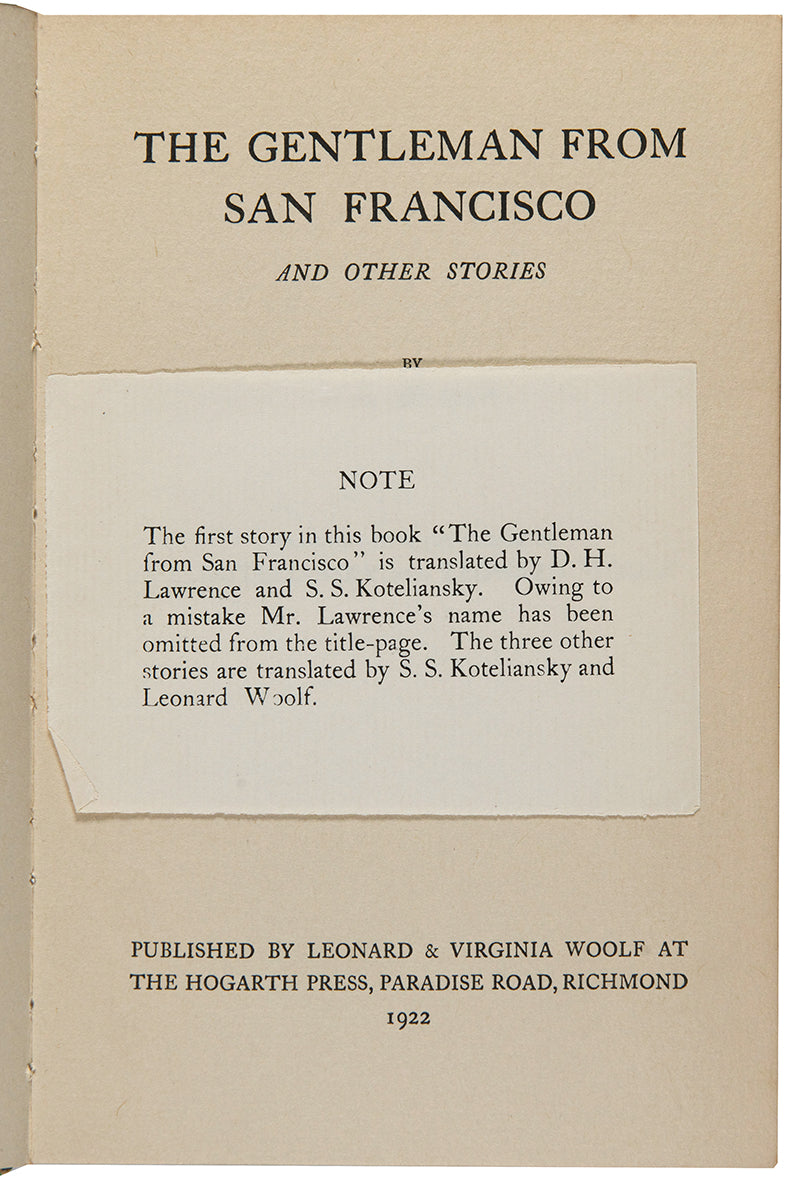 First English edition of The Gentleman from San Francsico by I.A. Bunin.