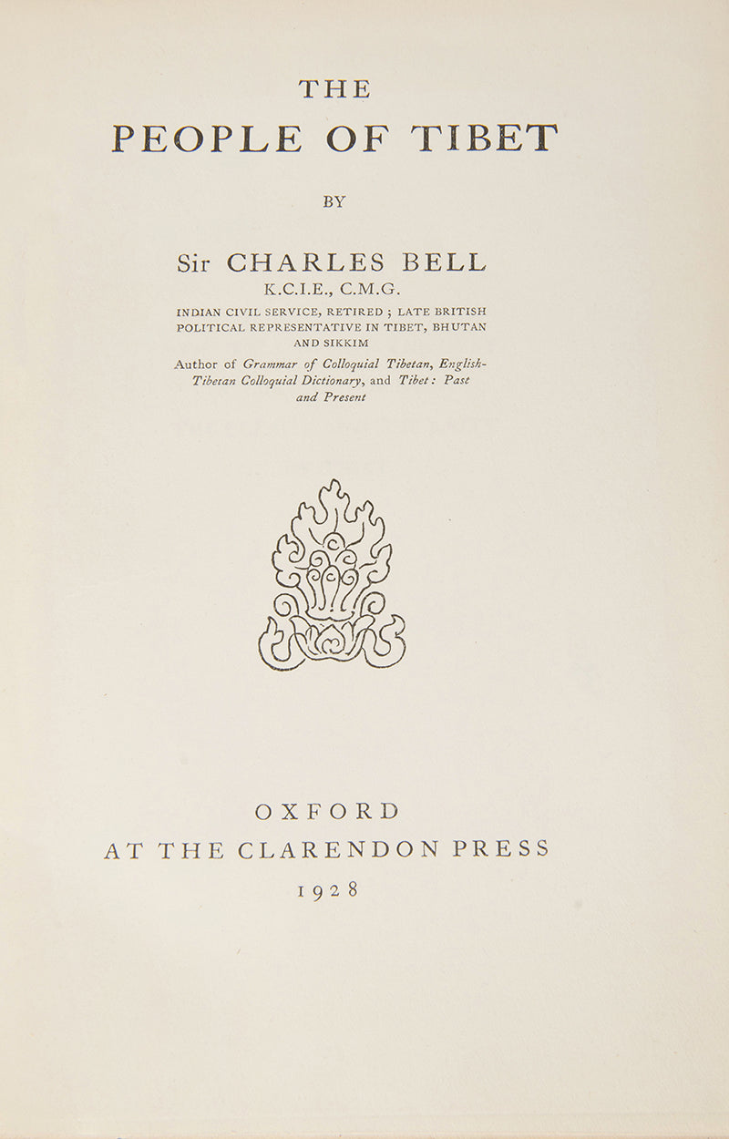 A first edition of Sir Charles Bell's The People of Tibet.